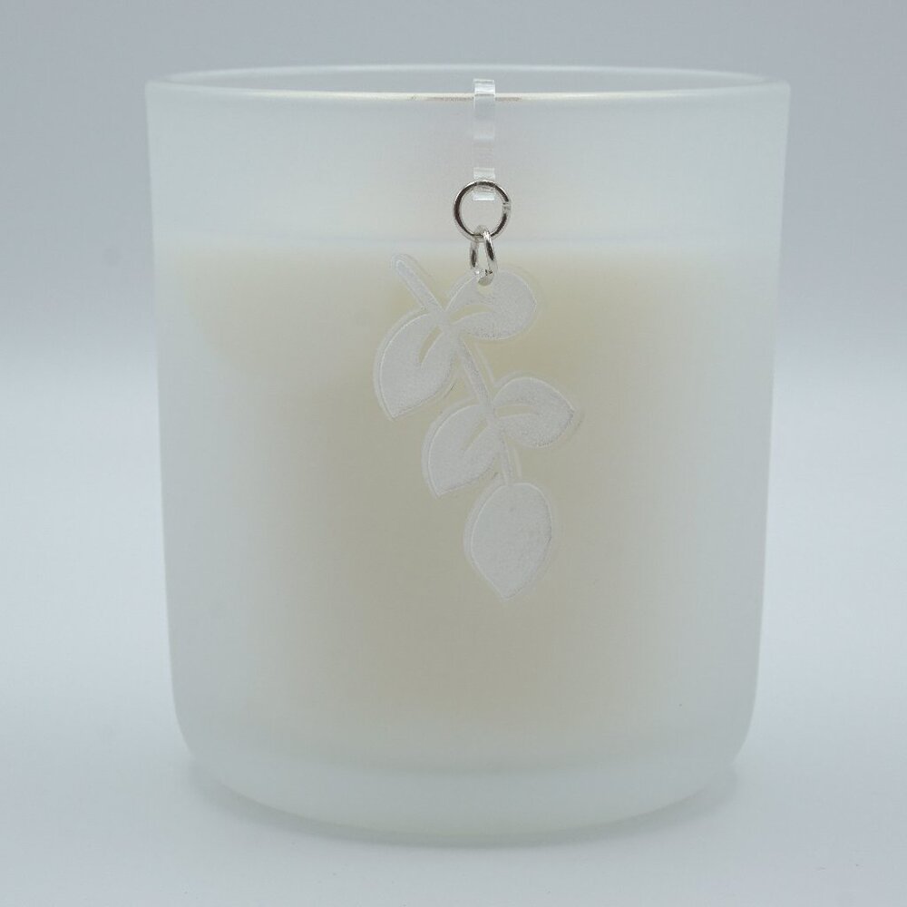 Etched Acrylic Leaf Candle Charms | Elegant Candle Jewelry
